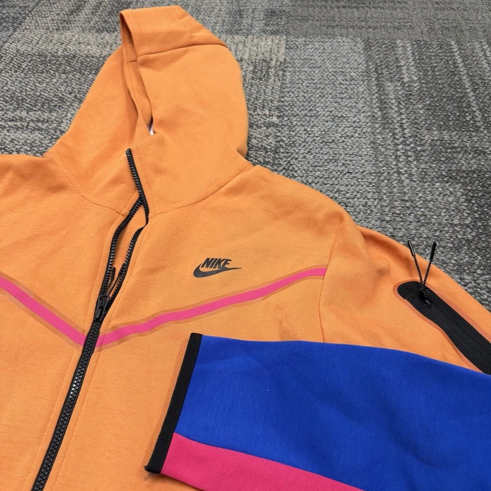 Nike Tech‎ Fleece Windrunner Hoodie Hot Curry Orange Pink Blue CU4489-808 XL
